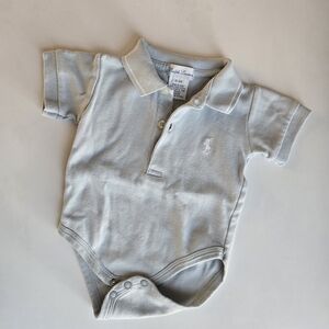 Ralph Lauren Baby Blue Polo Onesie 0-3m